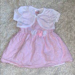 3-6 month Pink Dress with Coat Set